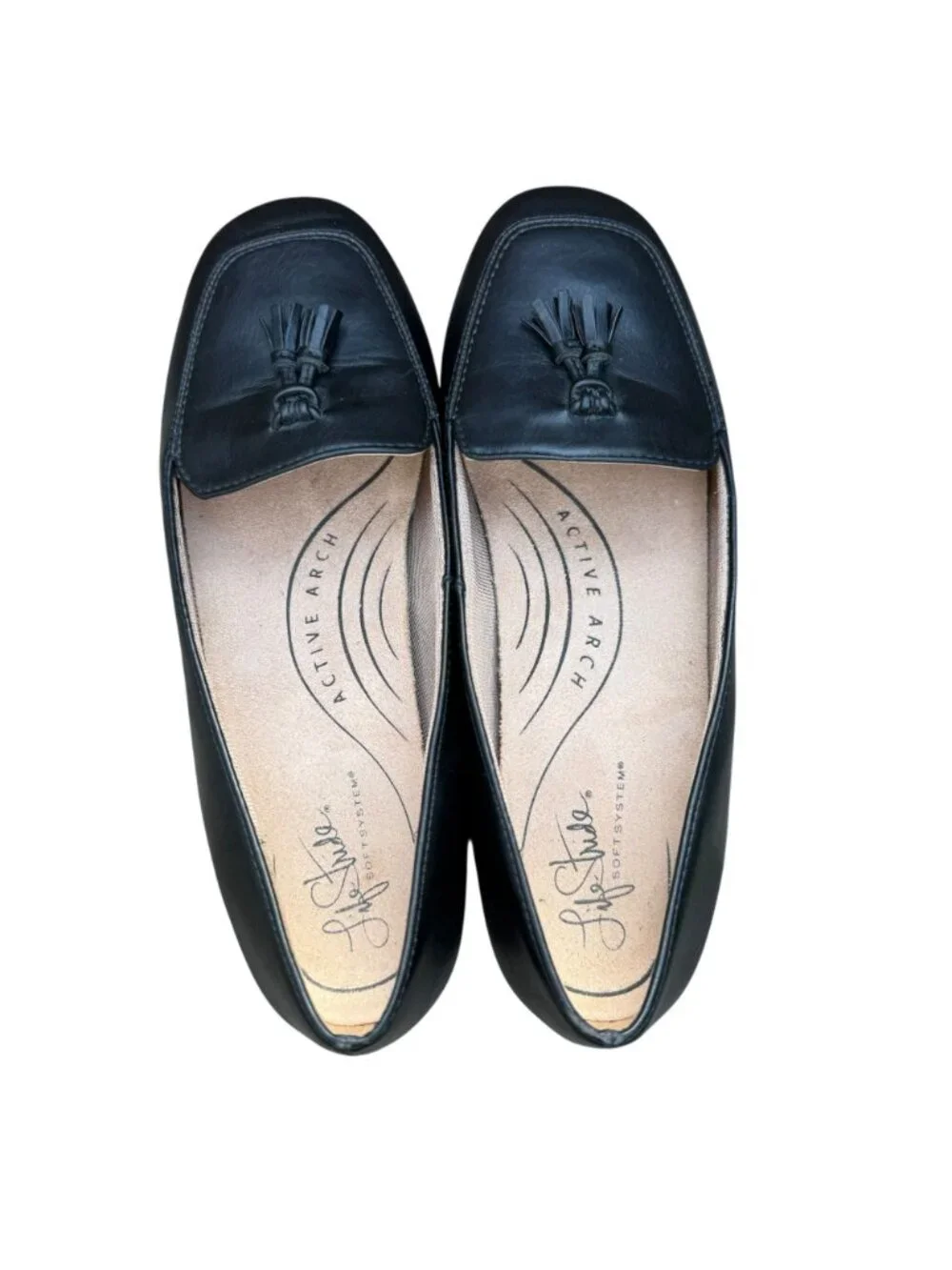 Life Stride Ballad Black Loafers Flats Womens Size 7 Comfort Tassel Arch Support